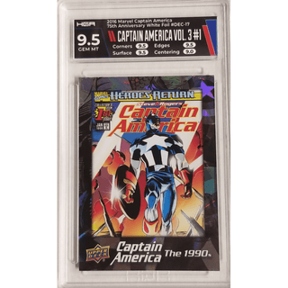 Captain America Vol. 3 #1: 2016 Marvel Captain America 75th Anniversary White Foil #DEC-17 HGA 9.5
