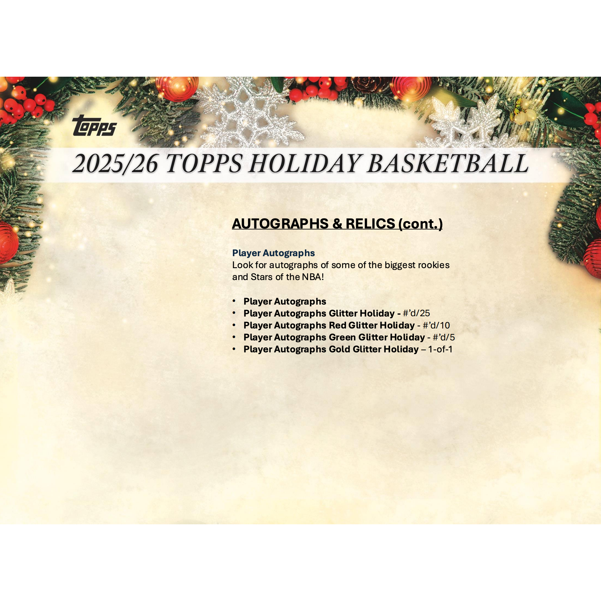 2025/26 Topps Holiday Basketball Mega Box
