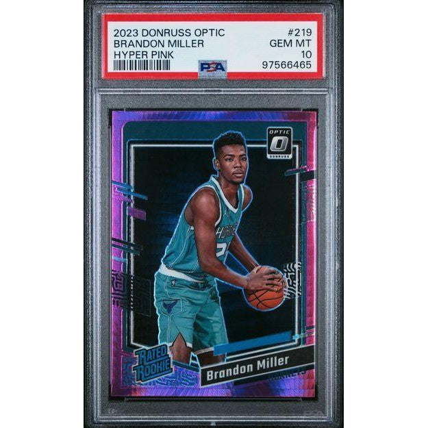 2023 Donruss Optic #219 Brandon Miller Hyper Pink PSA 10