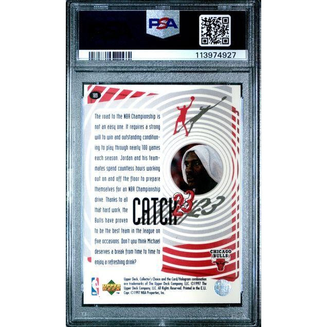 Michael Jordan 1997 Upper Deck Collector's Choice Catch 23 #189 PSA 9