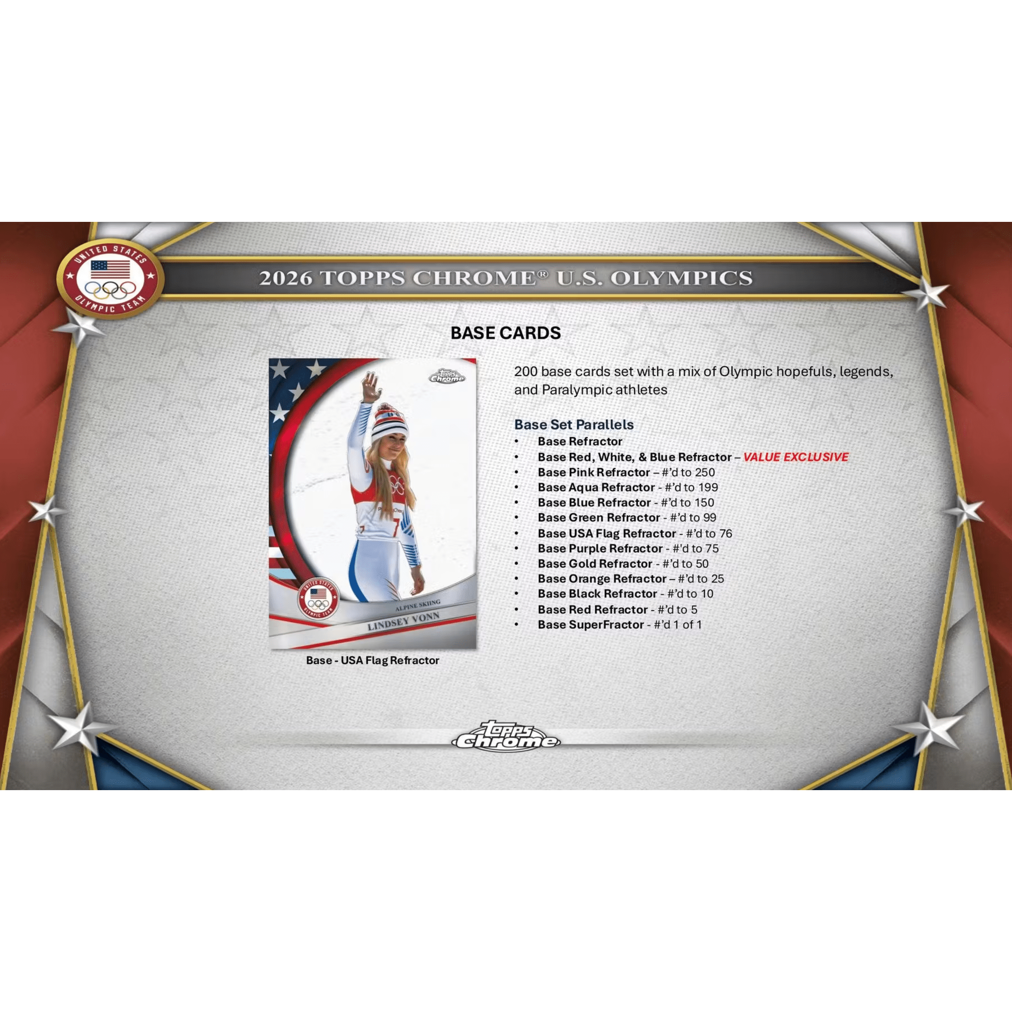 2026 Topps Chrome U.S. Olympics 7-Pack Blaster Box
