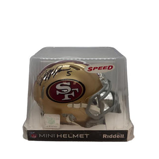Autographed Mini Helmet: Jeff Garcia - 49rs- Speed Gold