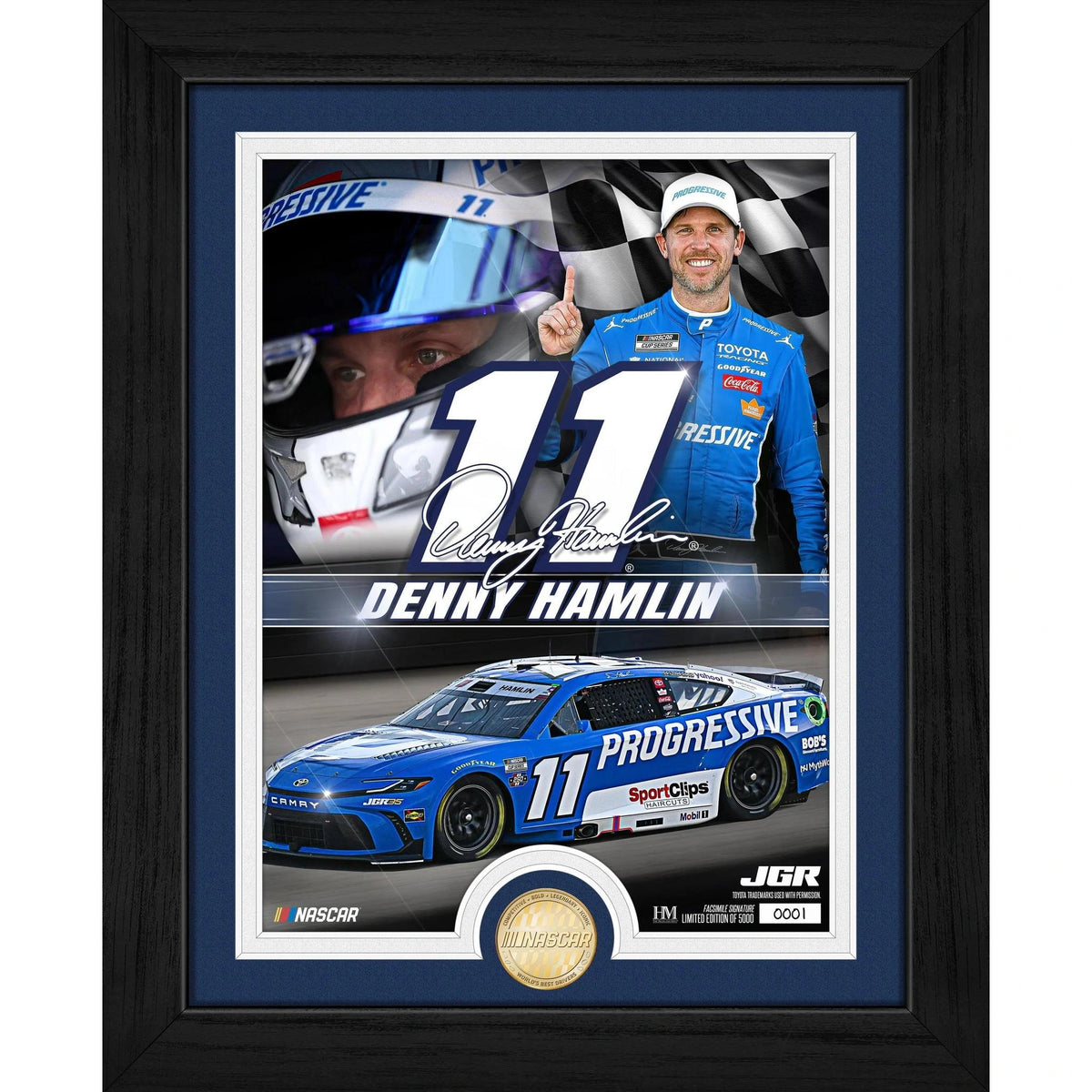 NASCAR Denny Hamlin Joe Gibbs Racing Bronze Coin Photo Mint