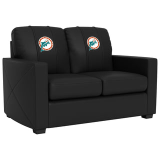 Silver Loveseat with Miami Dolphins Alternate Logo