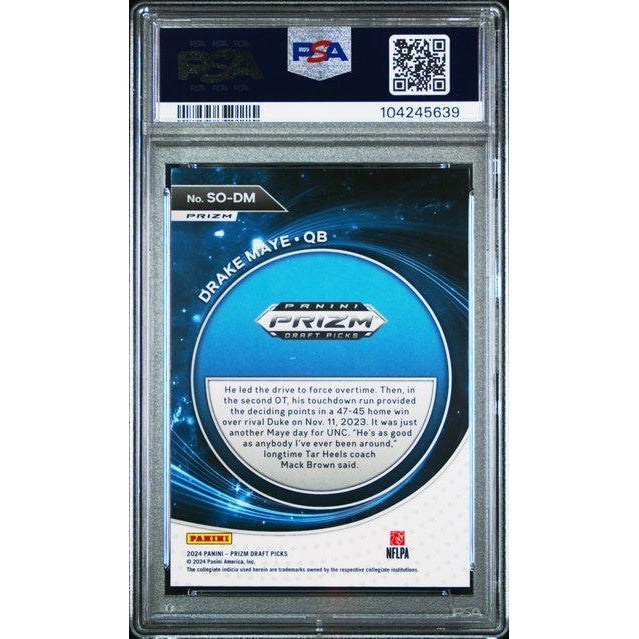 Drake Maye 2024 Prizm Draft Picks Student ORI-Green Prizm #SODM PSA 10