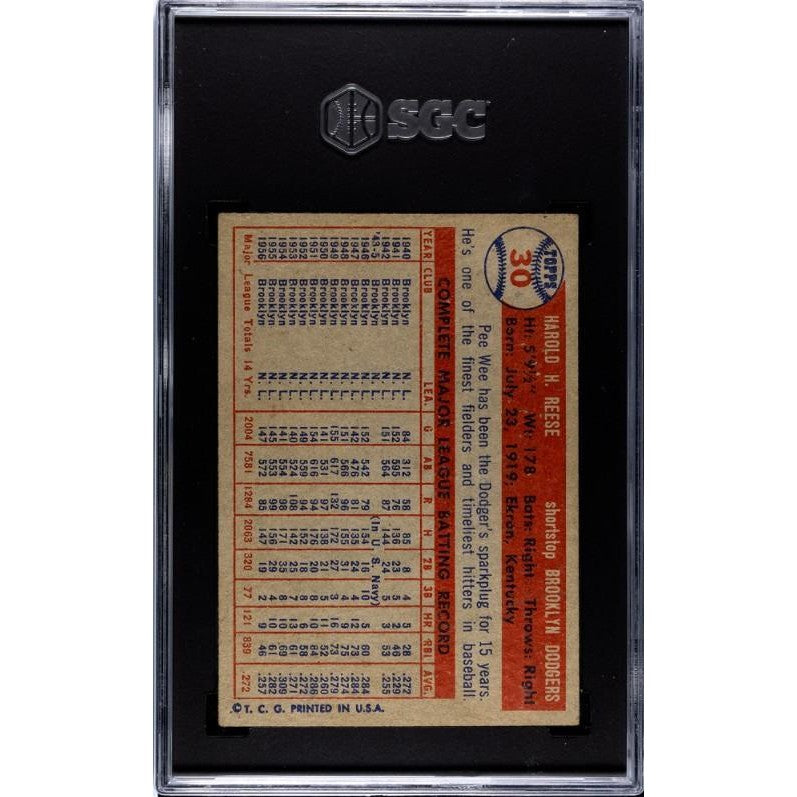 Pee Wee Reese 1957 Topps #30 SGC 3