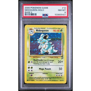 Nidoqueen-Holo 2000 Pokémon Game Base II #12 PSA 8