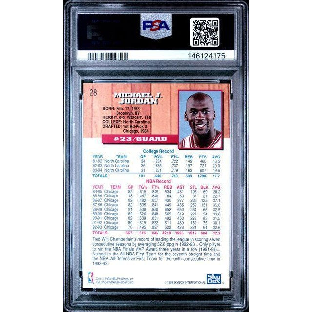 Michael Jordan 1993 Hoops #28 PSA 9