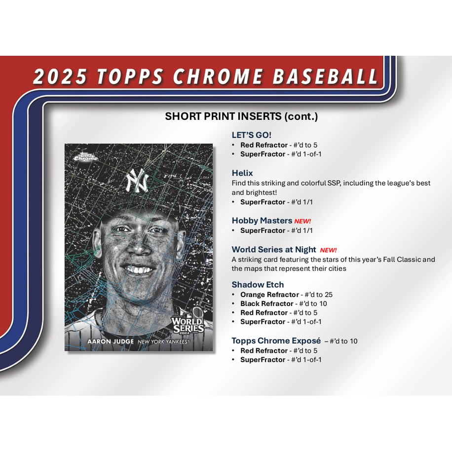 2025 Topps Chrome Baseball Hobby Pack