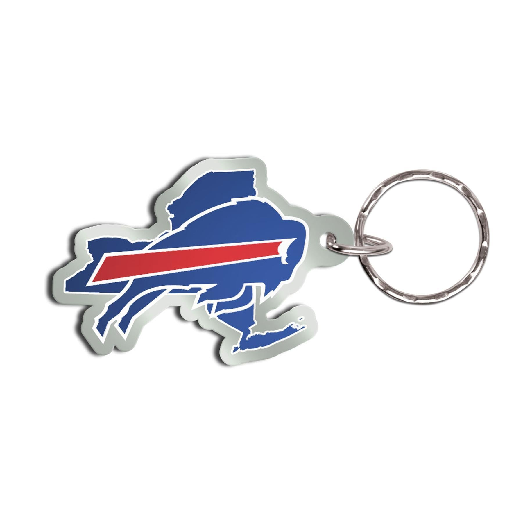 Buffalo Bills Logo Key Ring with New York State Background
