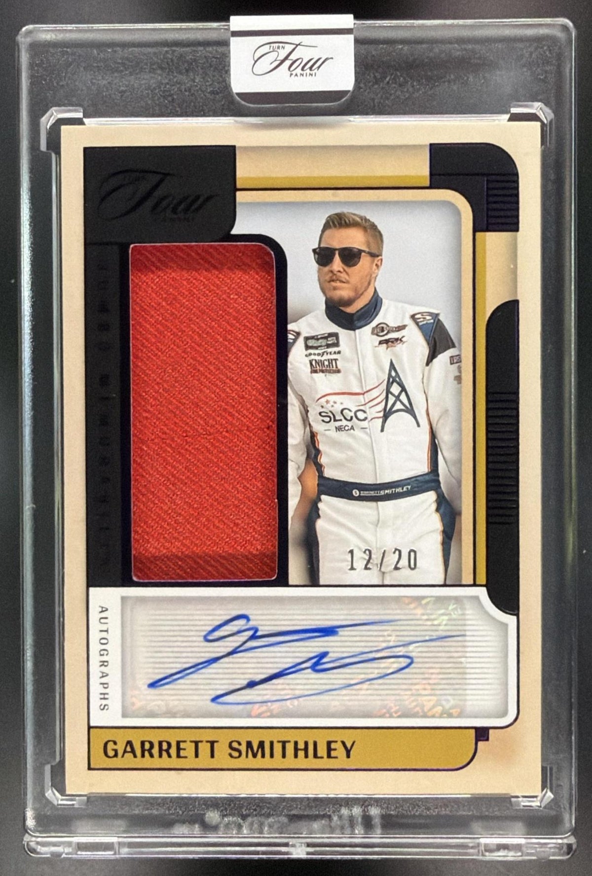 2026 Panini Four Racing Garrett Smithley #JM-GSM Jumbo Memorabilia 12/20 Non-Graded