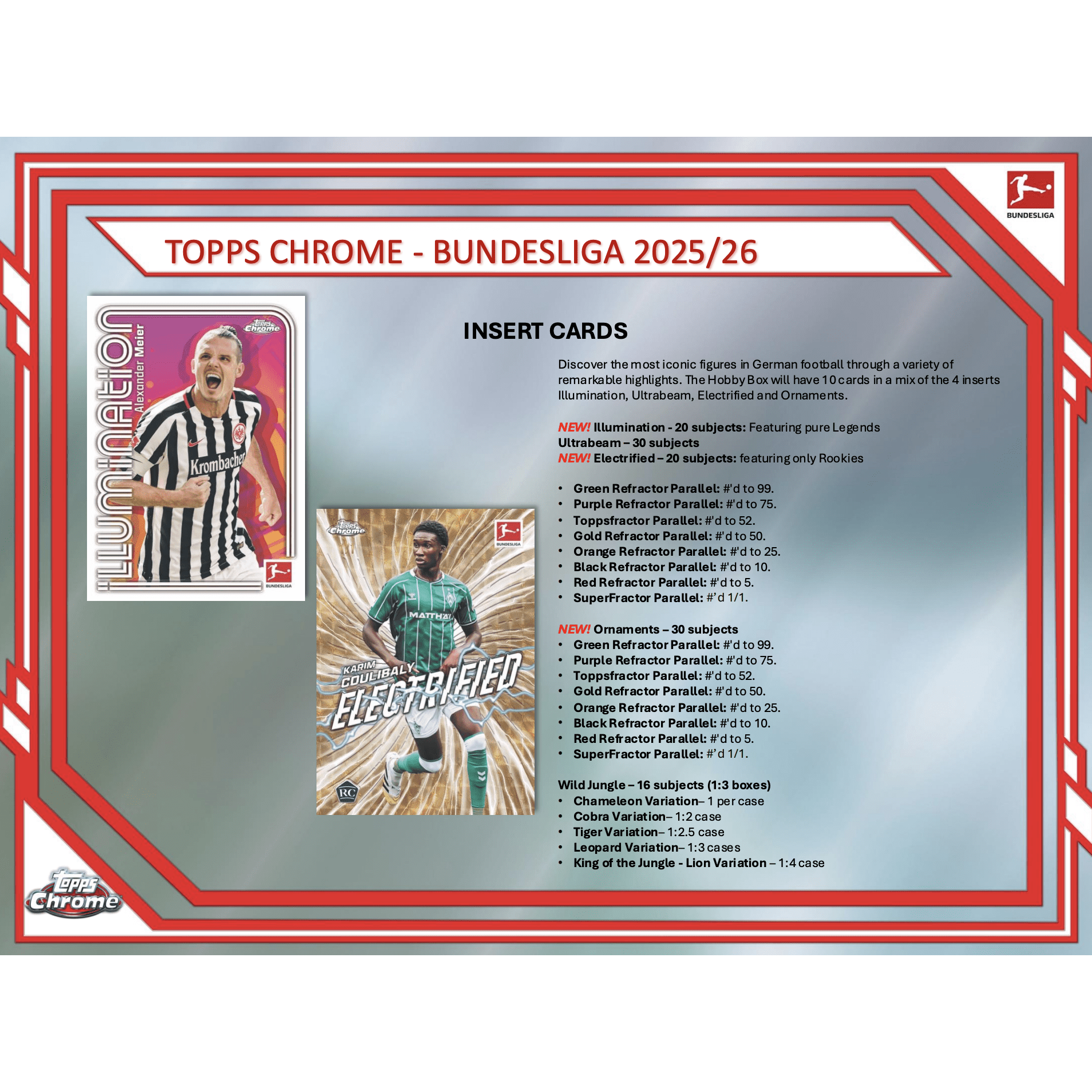 2025-26 Topps Chrome Bundesliga Soccer Hobby Pack