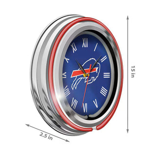 Clock: Buffalo Bills Team Color Neon – 15"