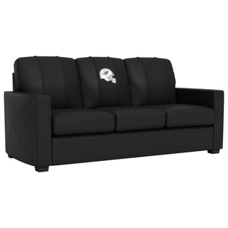 Silver Sofa with Miami Dolphins Helmet Logo