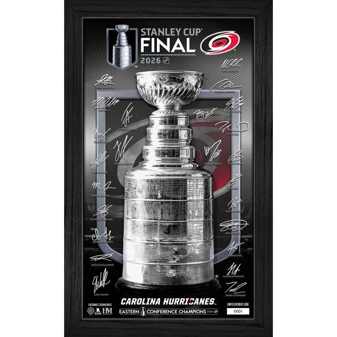 Carolina Hurricanes 2026 NHL Eastern Conference Champions Signature Frame – Limited Edition