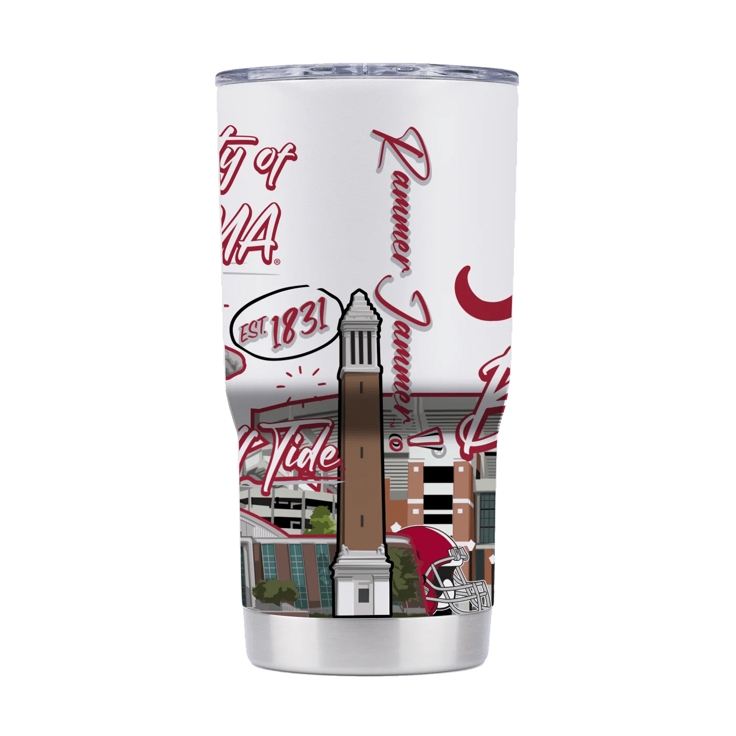 Tumbler: Alabama Campus Icons Collection Stainless Steel 20oz