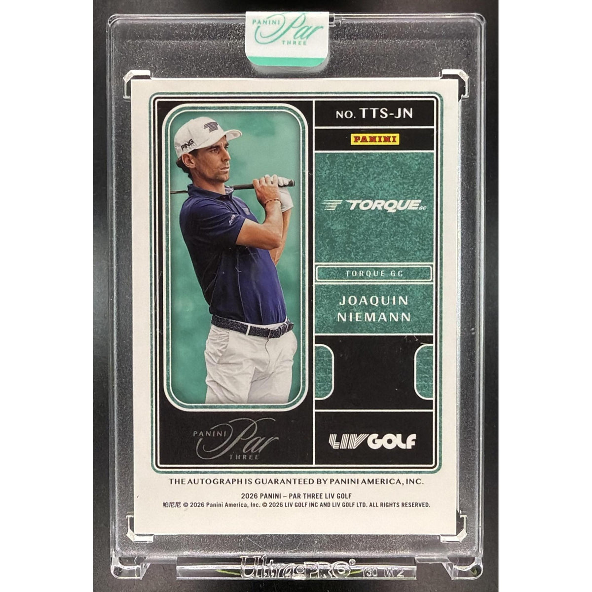 2026 Panini Par Three LIV Golf Joaquin Niemann #TTS-JN Non-Graded Auto 08/49