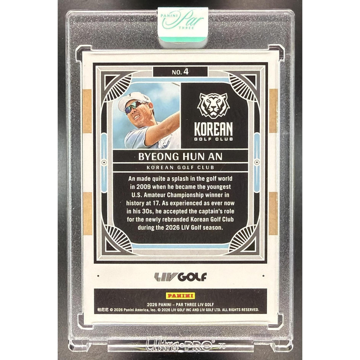 2026 Panini Par Three LIV Byeong Hun An #4 Black Non-Graded 3/8