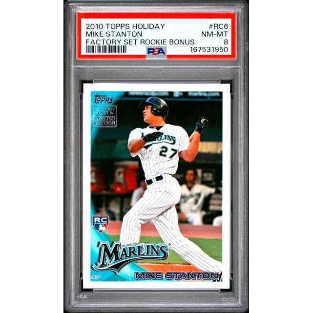 2010 Topps Holiday Factory Set Rookie Bonus #RC6 Mike Stanton Rookie Card PSA 8