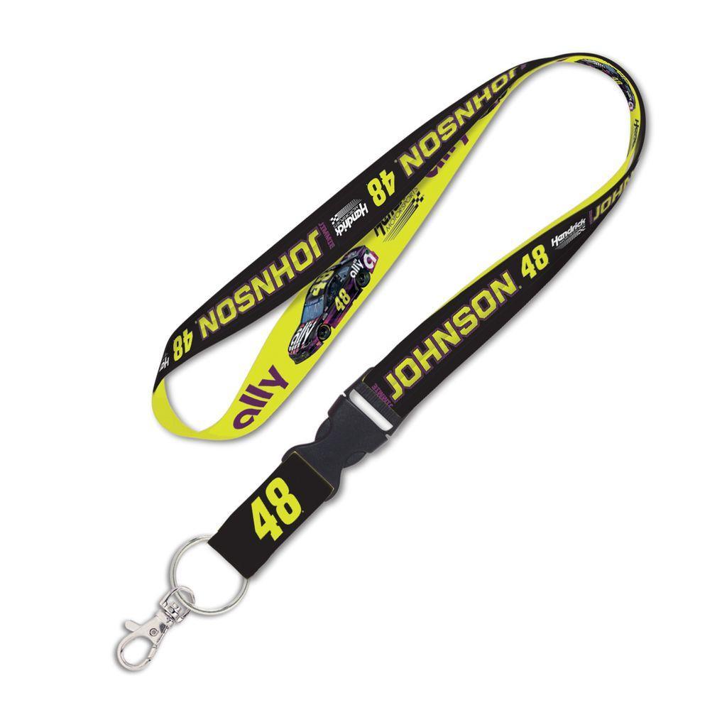 Jimmie Johnson #48 2-Tone Yellow & Black Lanyard with Detachable Buckle