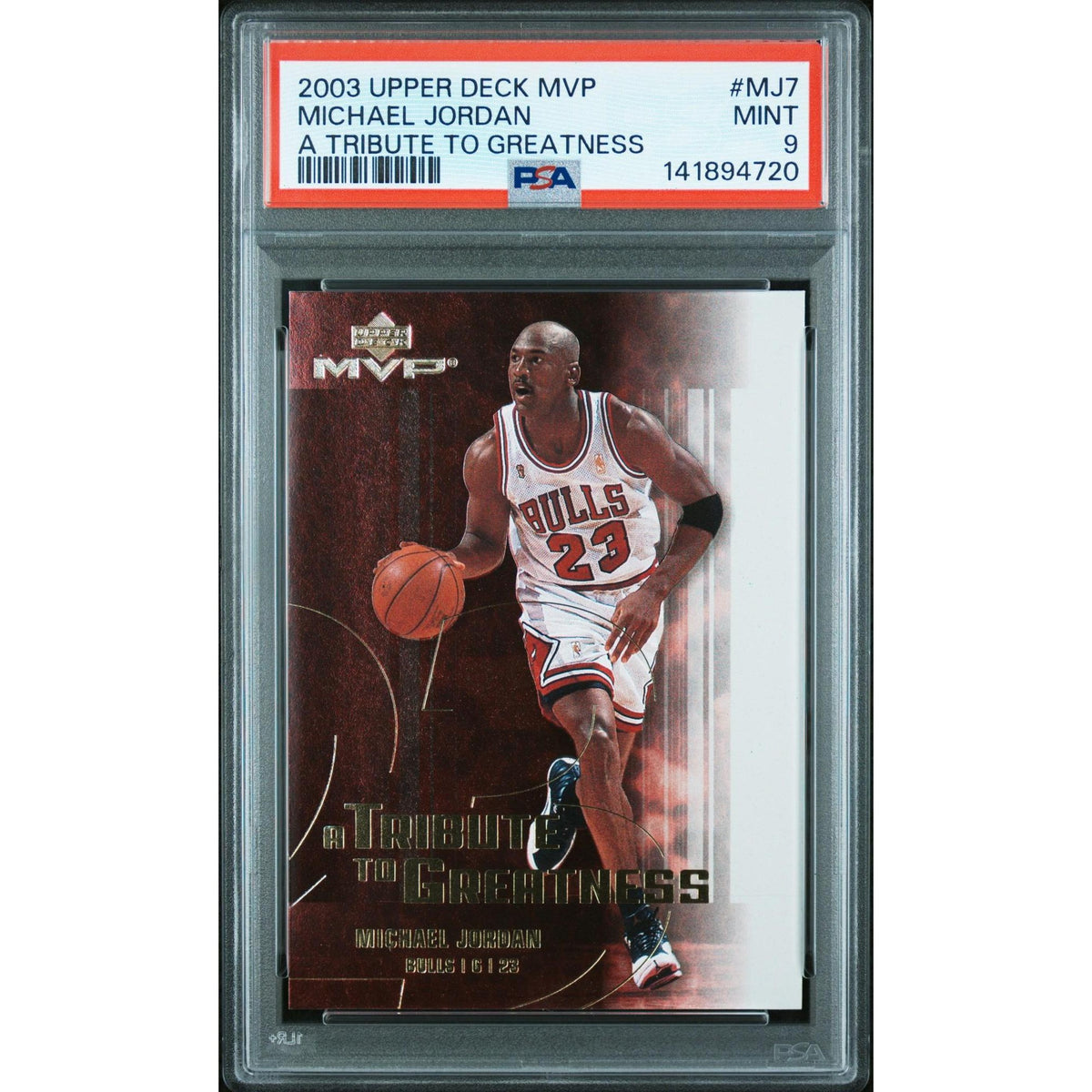 2003 Upper Deck MVP A Tribute to Greatness #MJ7 Michael Jordan PSA 9