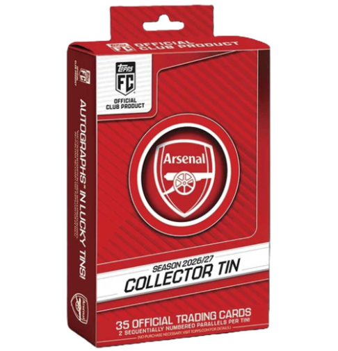 2026-27 Topps Soccer Arsenal FC Club Collector Tin