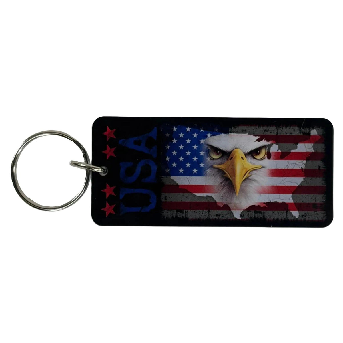 Patriotic USA Eagle Acrylic Key Ring – Glossy American Flag Keychain