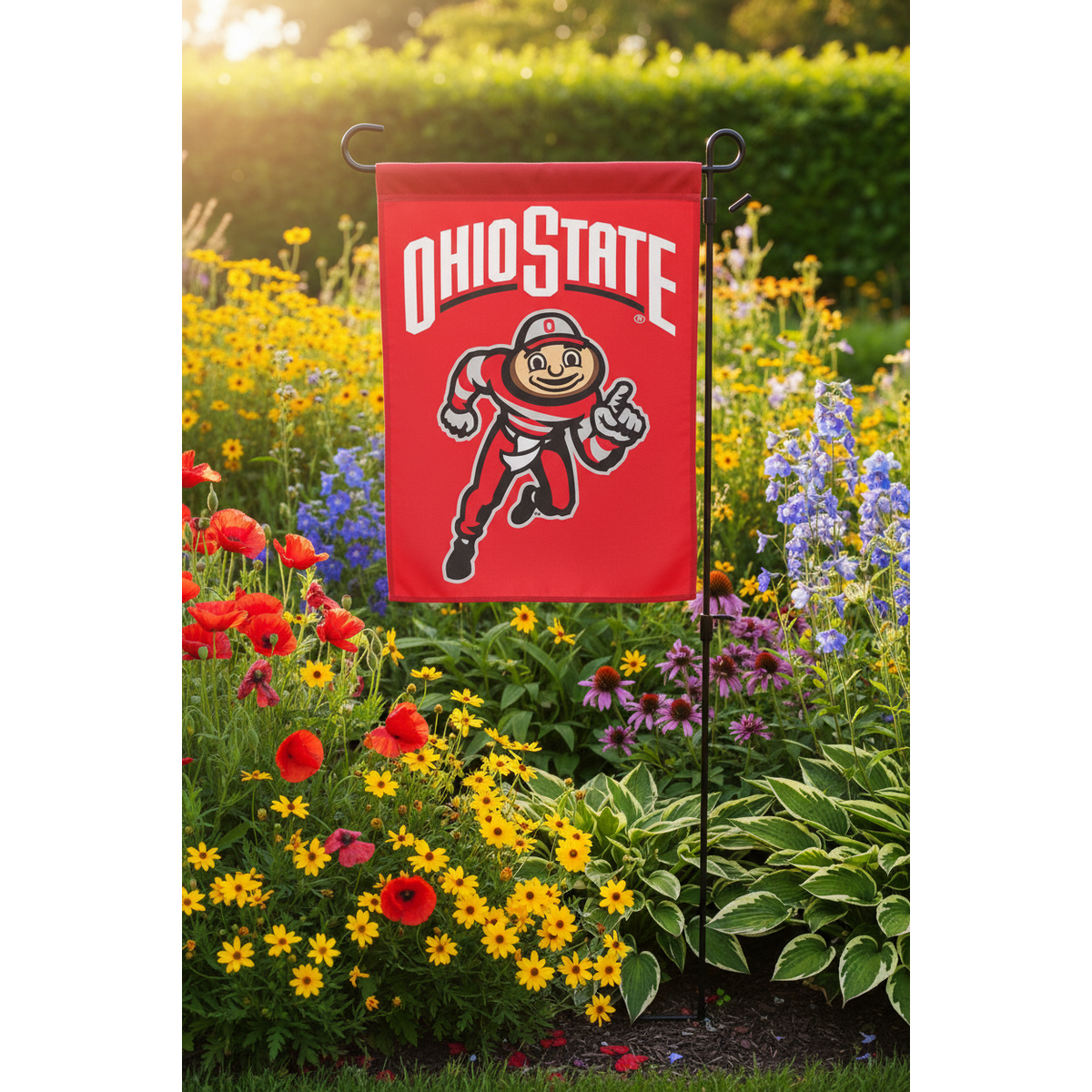 Ohio State Buckeyes Double-Sided Garden Flag – 18" x 12.5"