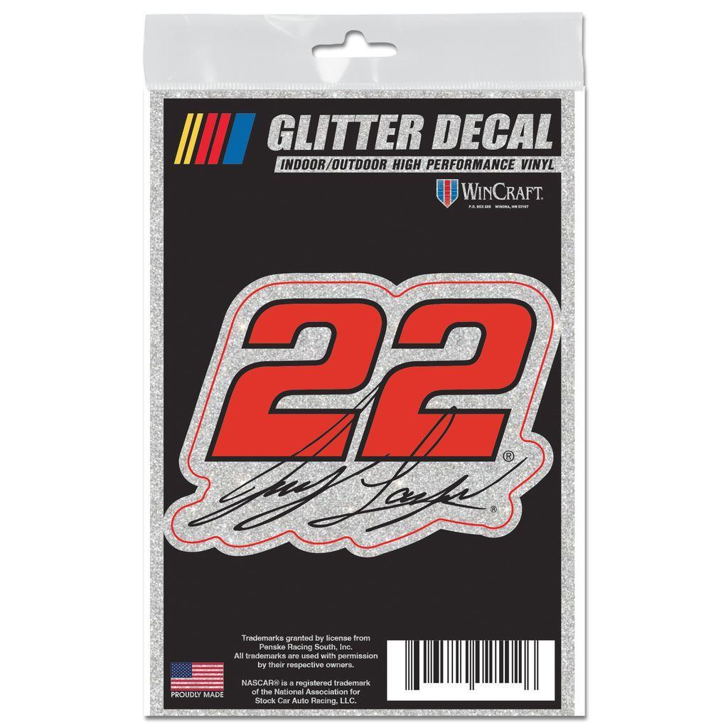 Joey Logano Glitter Decal – NASCAR Sparkle 3"x5" Sticker