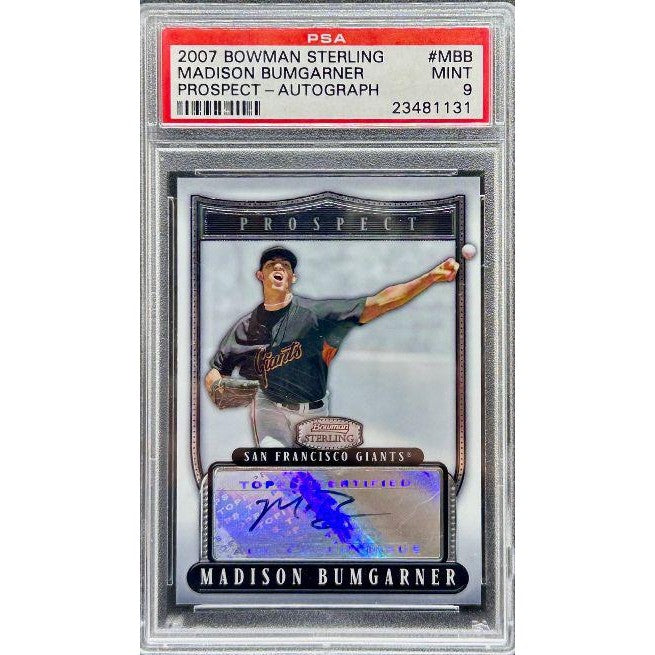 Madison Bumgarner 2007 Bowman Sterling Prospect Autograph #MBB PSA 9