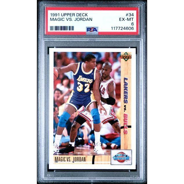 Magic Johnson vs. Michael Jordan 1991 Upper Deck #34 PSA 6