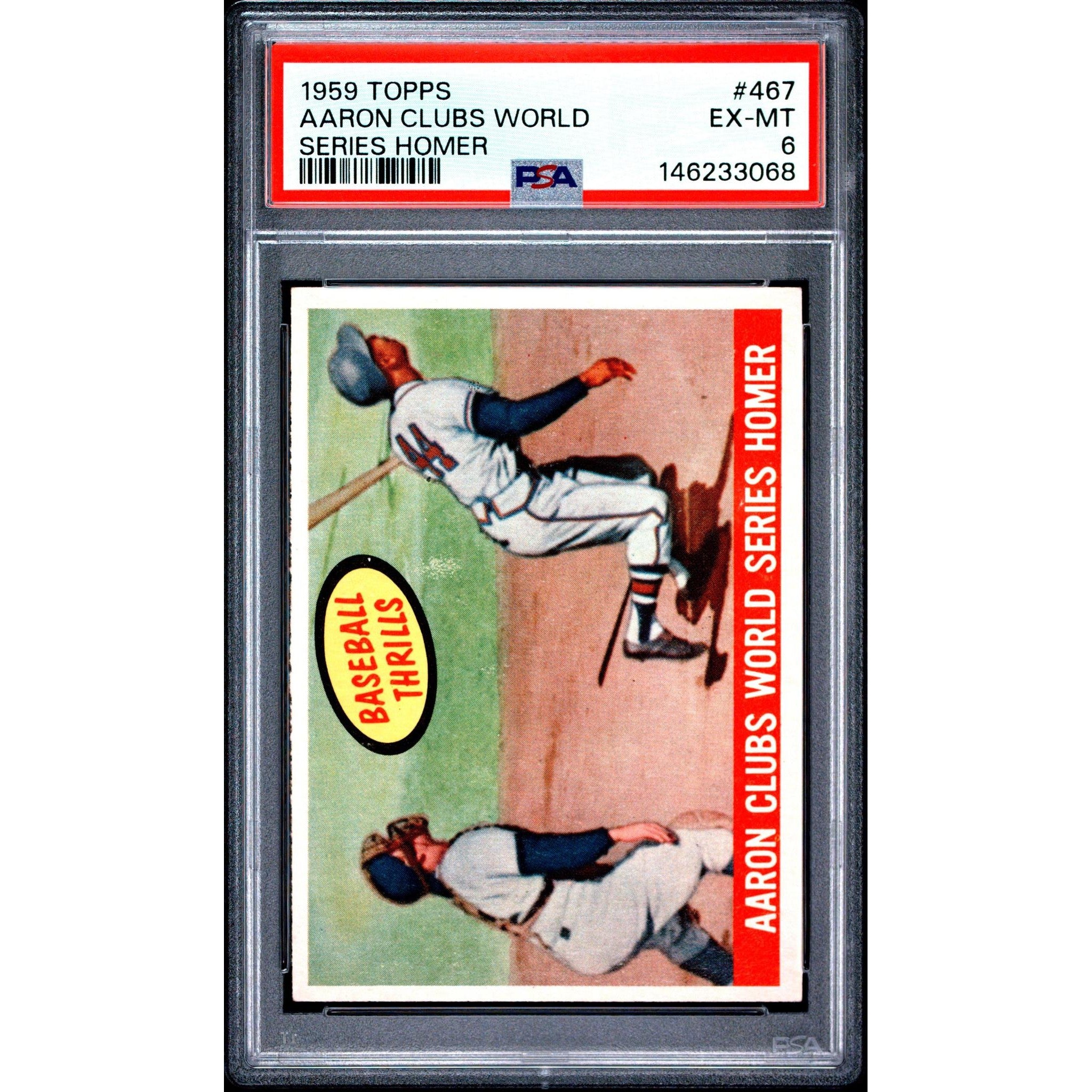 Aaron Clubs World Series homer 1959 Topps #467 PSA 6