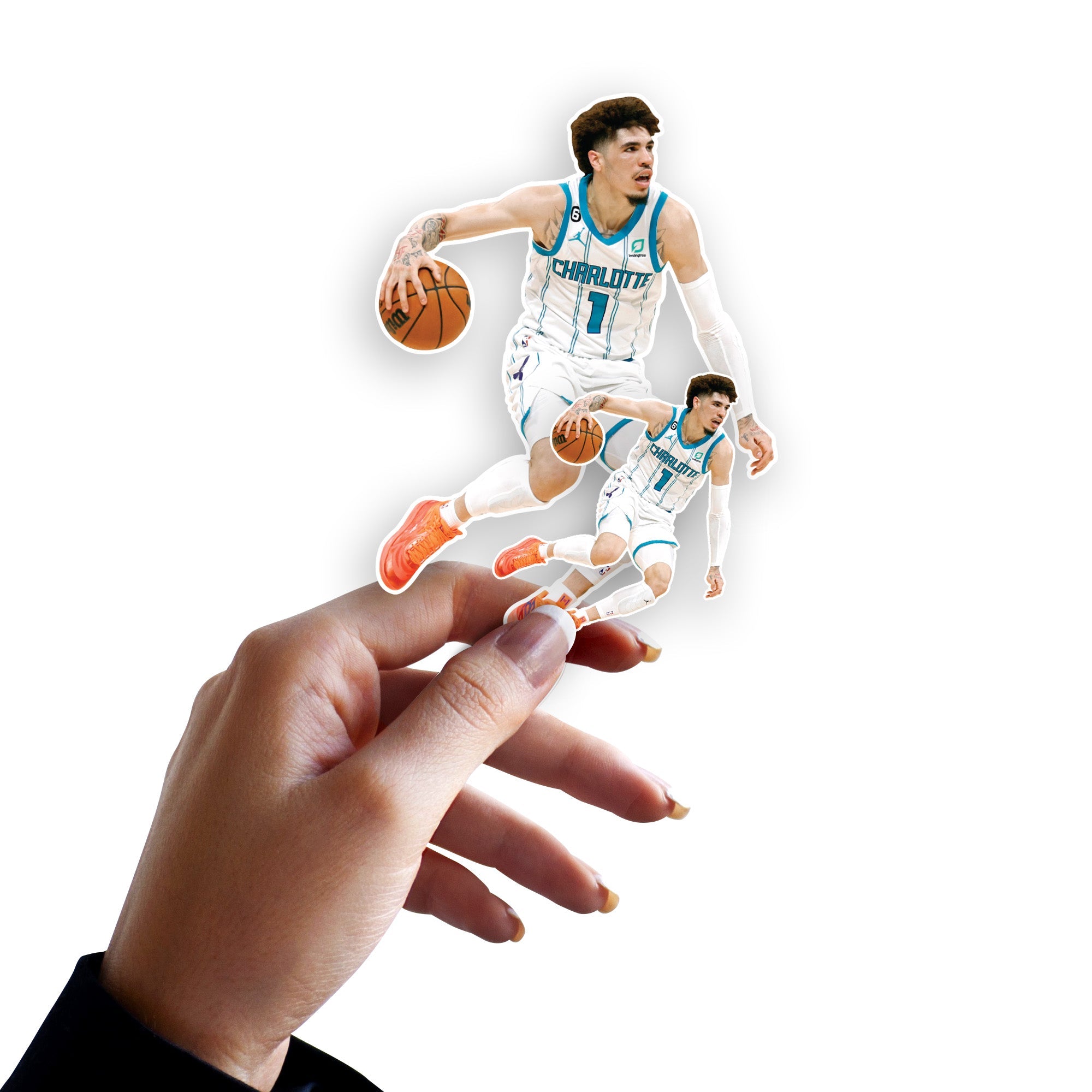 LaMelo Ball - 5 Minis Mixed Sizes - Official NBA - Charlotte Hornets - Reusable Vinyl Decals