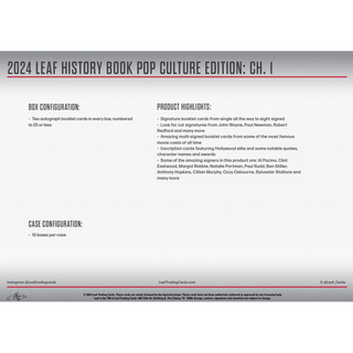 2024 Leaf History Book Pop Culture Chapter 1