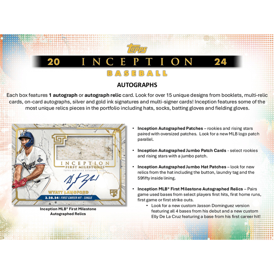 2024 Topps Inception Baseball Hobby Box