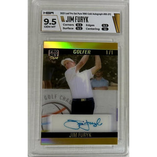 Jim Furyk: 2023 Leaf Pro Set Pure 1990 Gold Autograph #90-JF2, HGA 9.5