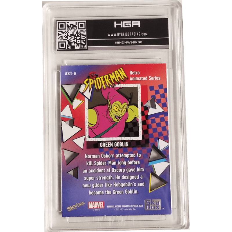 Green Goblin: 2021 Marvel Metal Universe Spider-Man Retro Animated Series Die-Cut #AST-6 HGA 8.0