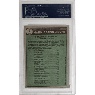Hank Aaron: 1976 Topps #1 PSA 8