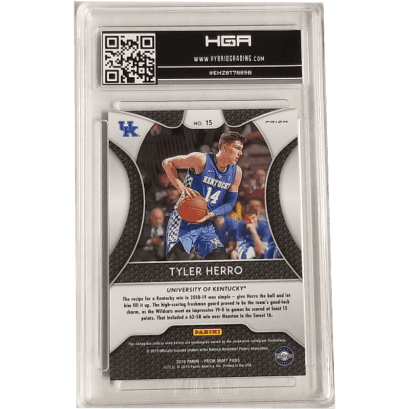 Tyler Herro 2019-20 Panini Prizm Draft Picks Camo #15 HGA 9.5