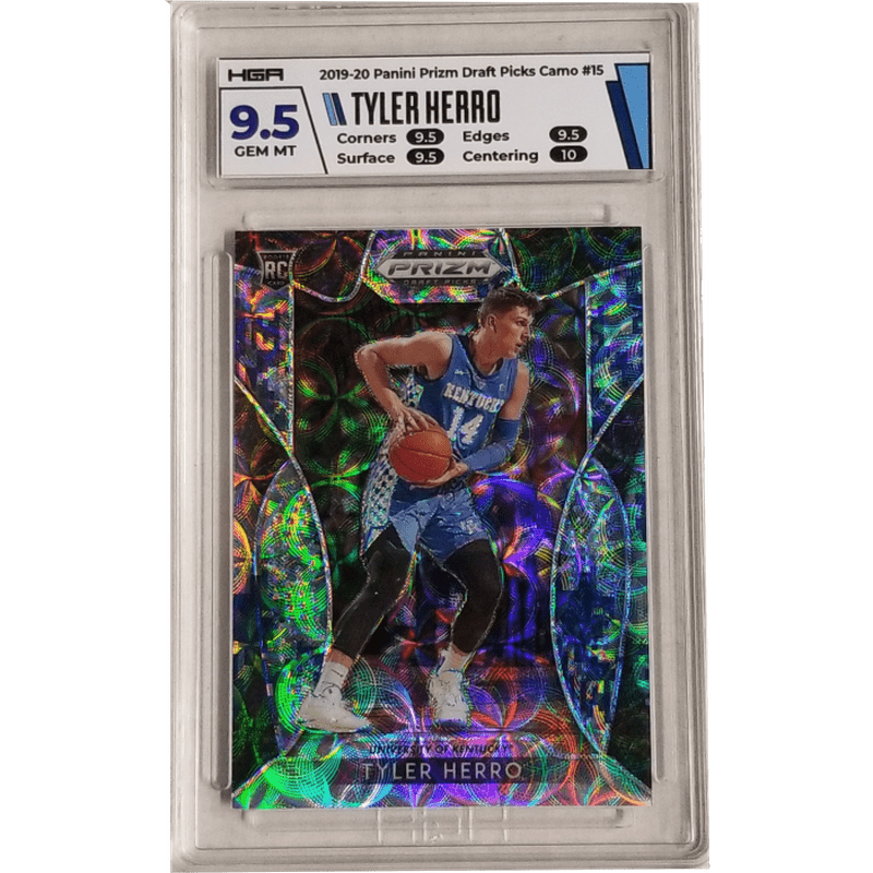Tyler Herro 2019-20 Panini Prizm Draft Picks Camo #15 HGA 9.5
