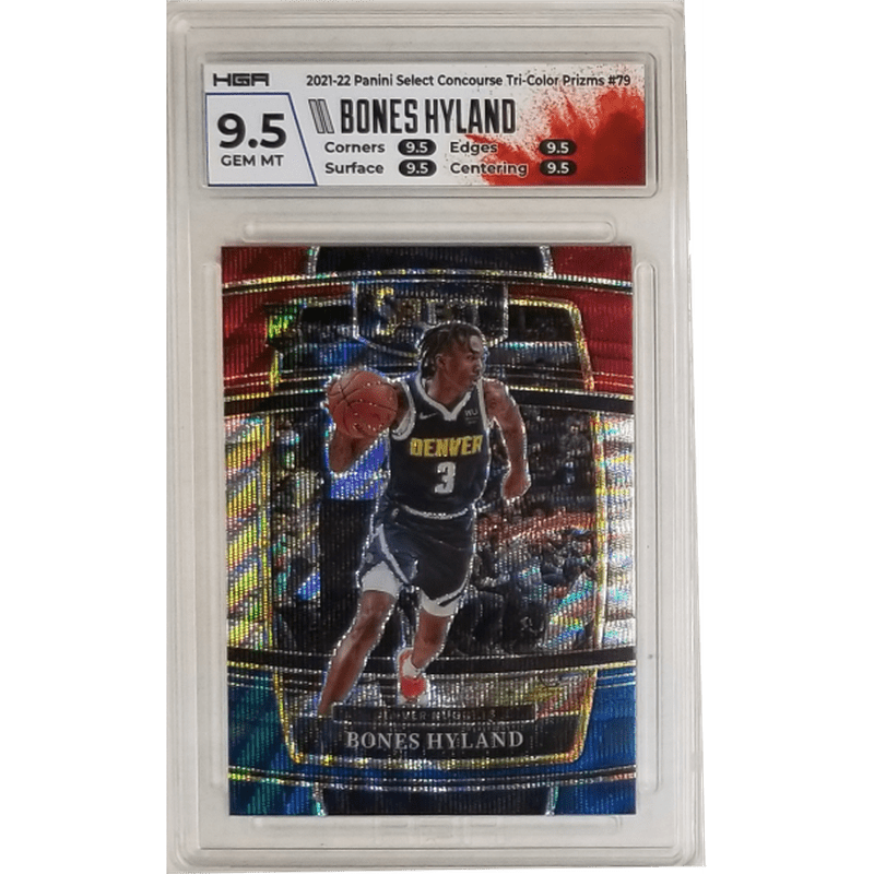 Bones Hyland: 2021-22 Panini Select Concourse Tri-Color Prizms #79 HGA 9.5