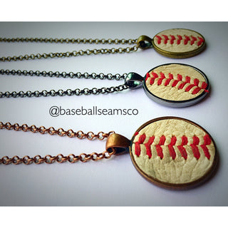 Baseball Seam Pendant Necklace
