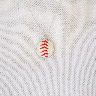 Baseball Seam Dainty Chain Pendant Necklace
