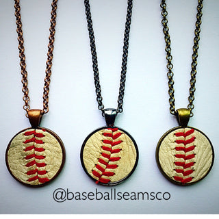 Baseball Seam Pendant Necklace