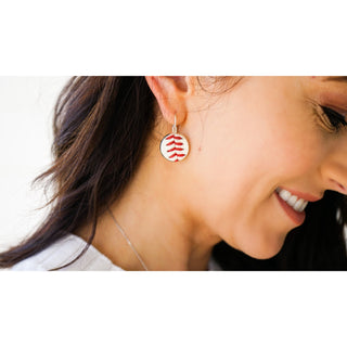 Baseball Seam Jewelry Gift Set - Earrings Necklace Bundle