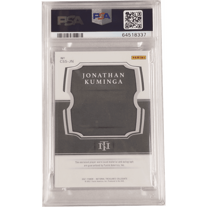 Jonathan Kuminga: 2021 National Treasure Collegiate Silhouette Signature #CSSJN PSA 10