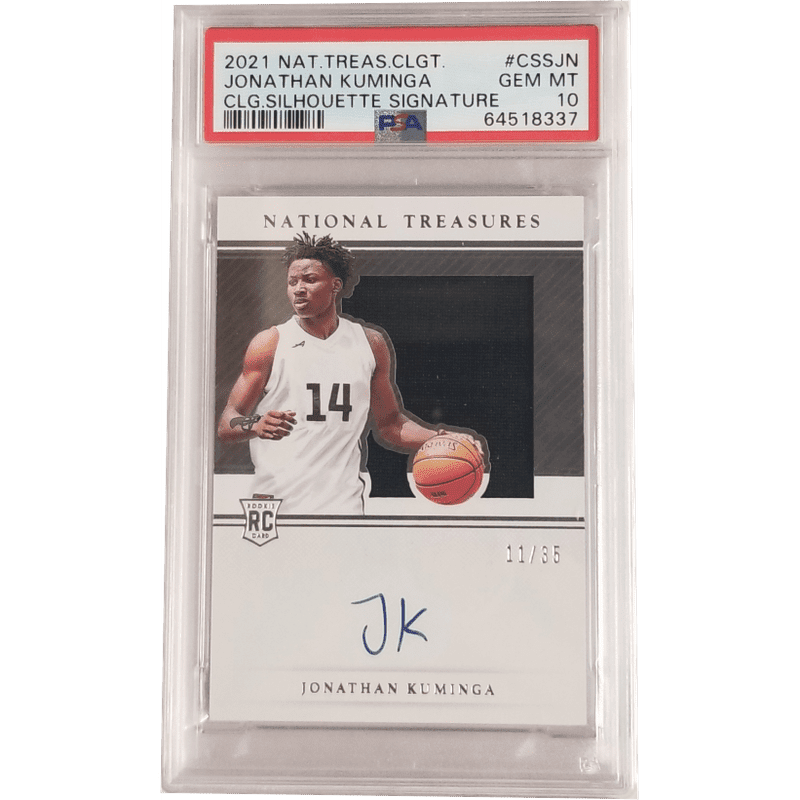 Jonathan Kuminga: 2021 National Treasure Collegiate Silhouette Signature #CSSJN PSA 10
