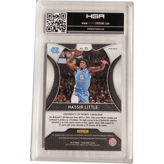 Nassir Little: 2019-20 Panini Prizm Draft Picks Red Black Snake Skin #25 HGA 9.5