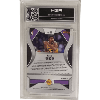Magic Johnson: 2019-20 Panini Prizm Choice Tiger Stripe #25 HGA 9.0