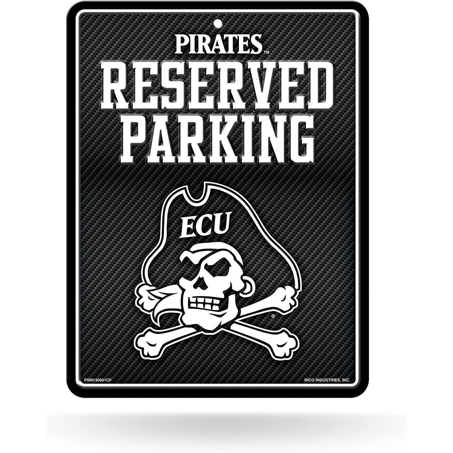 East Carolina University Pirates ECU Metal Parking Sign, Carbon Fiber Design 8.5x11 Inch